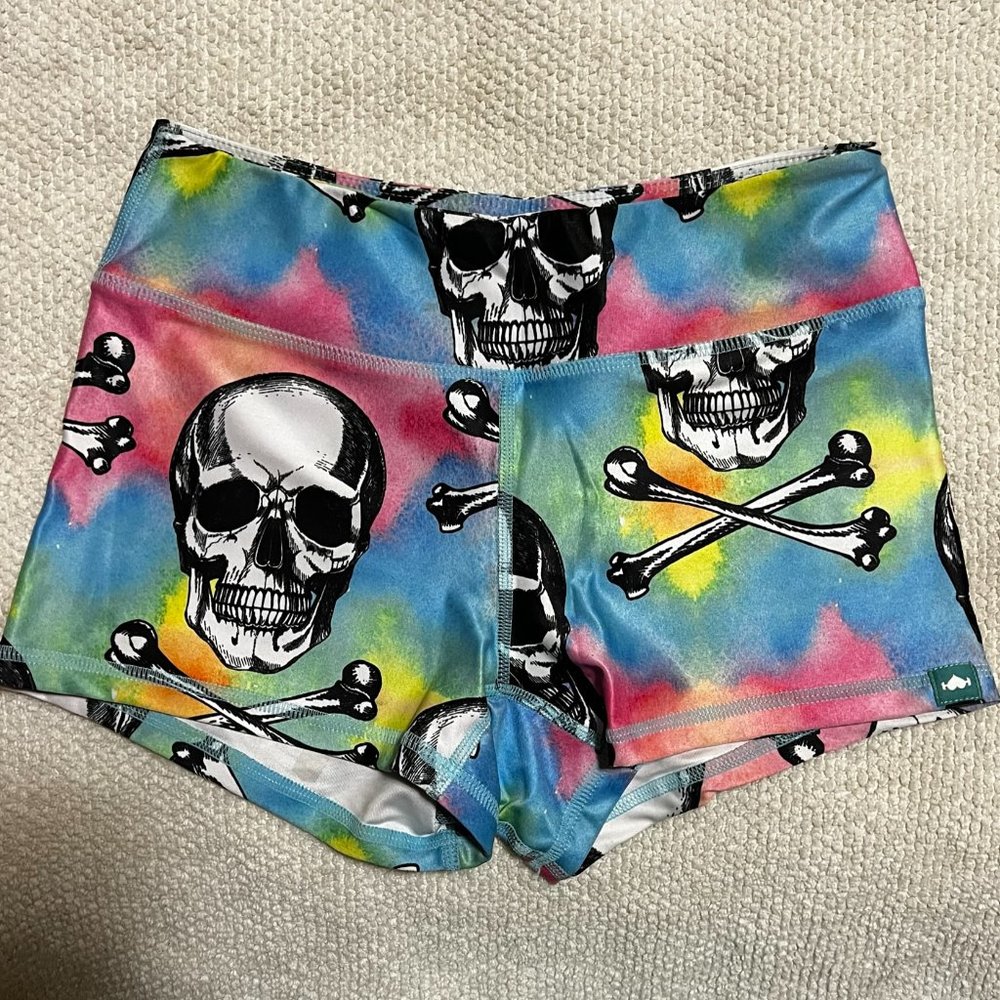 WodBottom Tie Dye Skulls Athletic Shorts